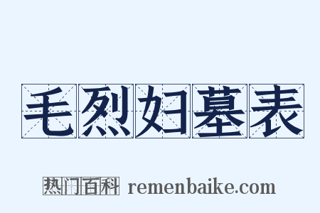 毛烈妇墓表是什么意思的图片